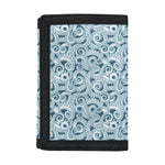 Blue Octopus Tentacles Pattern Print Trifold Wallet