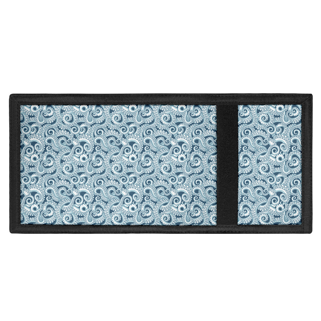 Blue Octopus Tentacles Pattern Print Trifold Wallet