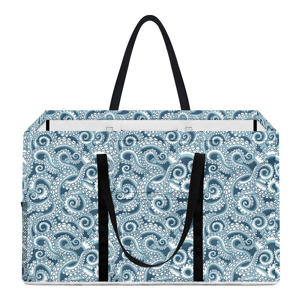 Blue Octopus Tentacles Pattern Print Utility Tote Bag