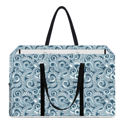 Blue Octopus Tentacles Pattern Print Utility Tote Bag