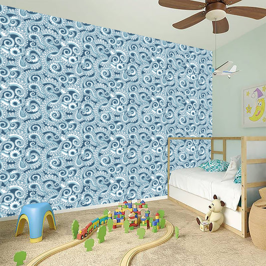 Blue Octopus Tentacles Pattern Print Wall Sticker