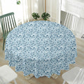Blue Octopus Tentacles Pattern Print Waterproof Round Tablecloth