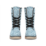 Blue Octopus Tentacles Pattern Print Winter Boots