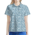 Blue Octopus Tentacles Pattern Print Women's Polo Shirt