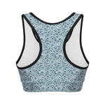 Blue Octopus Tentacles Pattern Print Women's Sports Bra