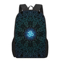 Blue Om Mandala Print 17 Inch Backpack