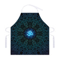 Blue Om Mandala Print Adjustable Apron