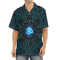 Blue Om Mandala Print Aloha Shirt