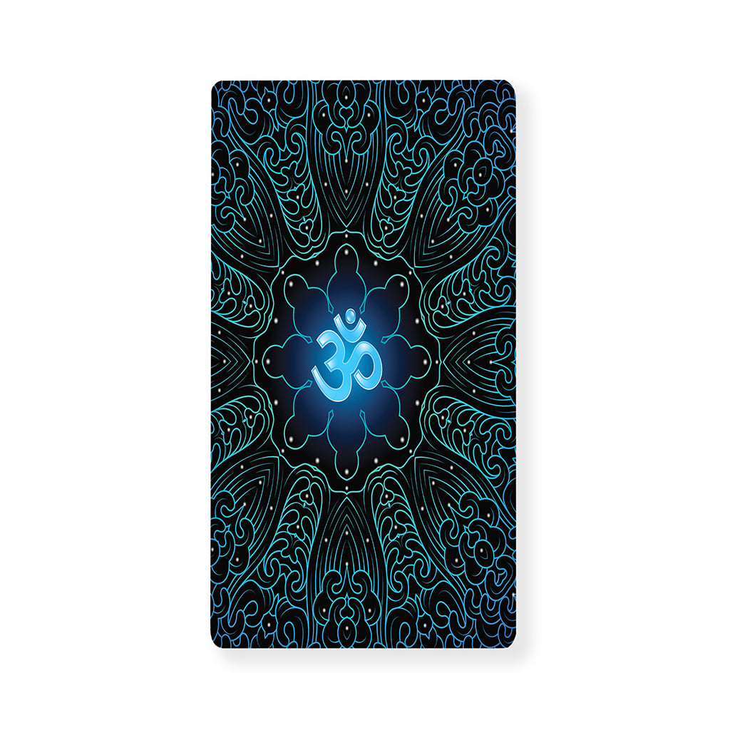 Blue Om Mandala Print Baby Crib Sheet