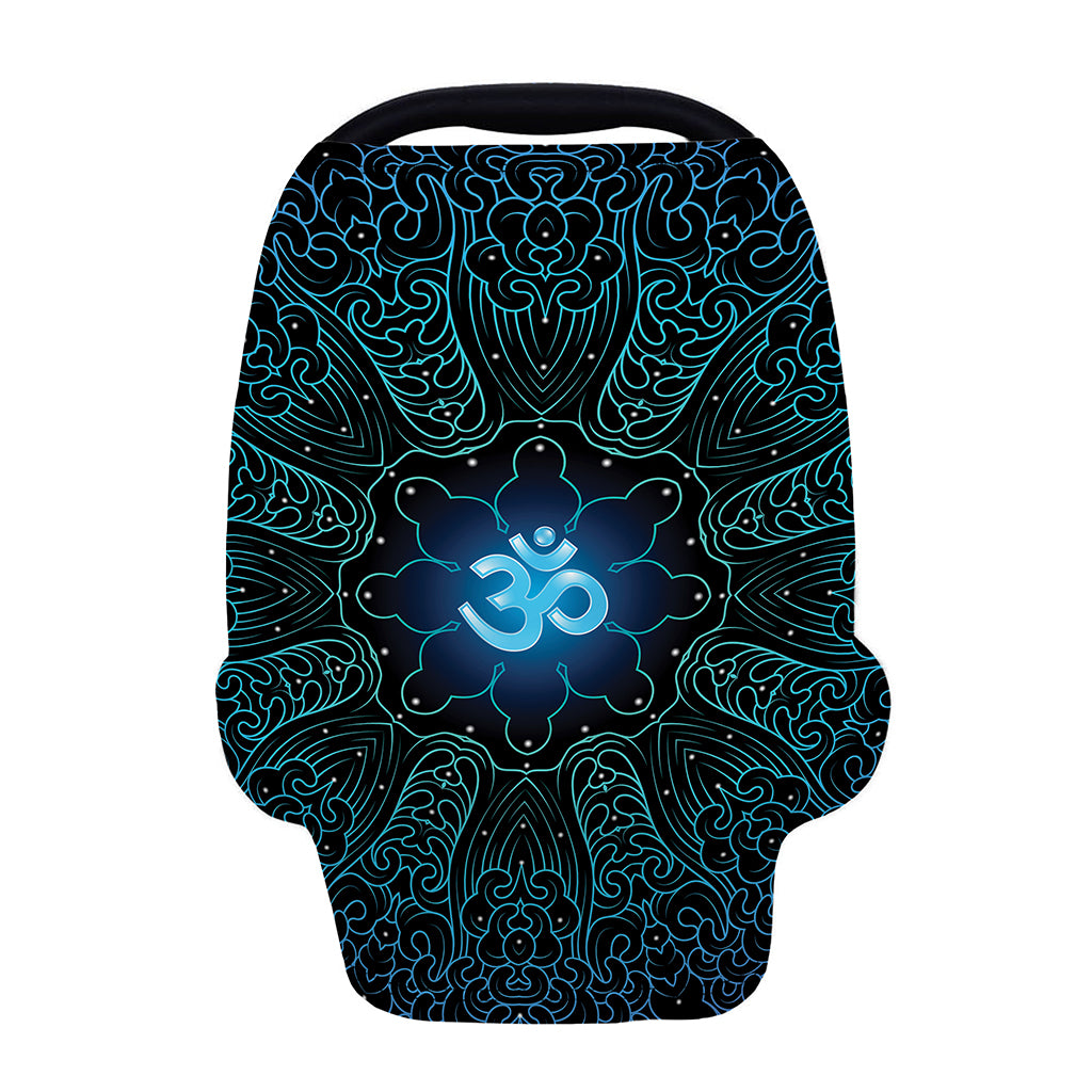 Blue Om Mandala Print Baby Seat Cover