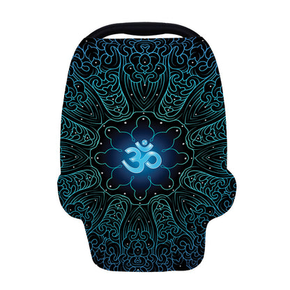 Blue Om Mandala Print Baby Seat Cover