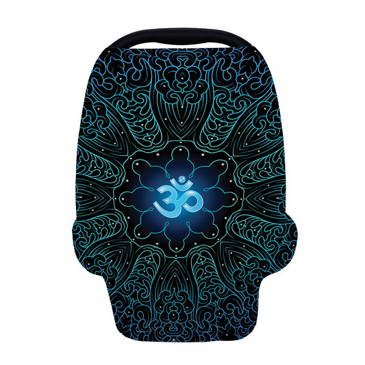 Blue Om Mandala Print Baby Seat Cover