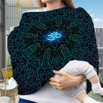 Blue Om Mandala Print Baby Seat Cover
