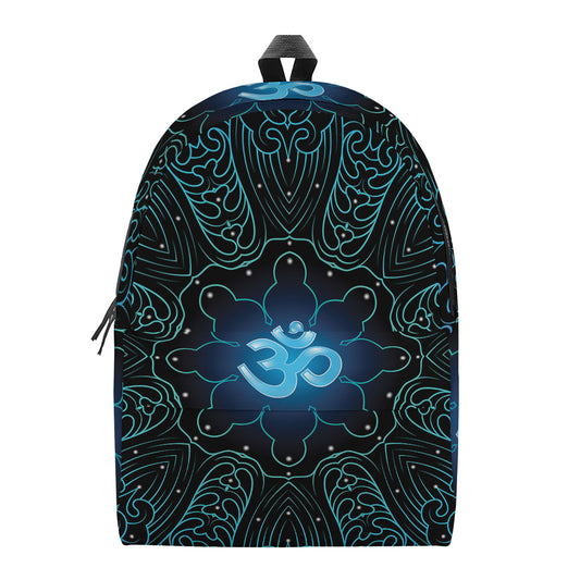 Blue Om Mandala Print Backpack