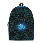 Blue Om Mandala Print Backpack