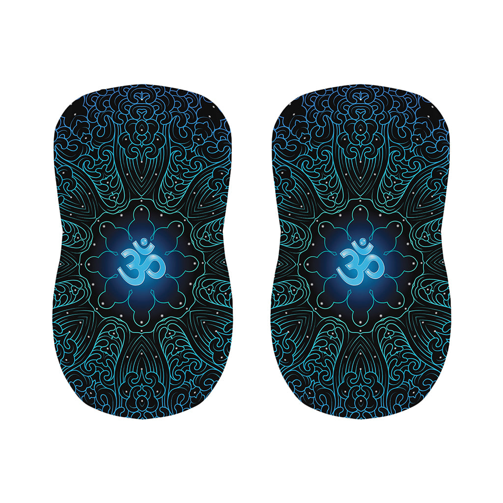Blue Om Mandala Print Bar Stool Covers