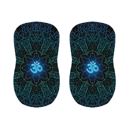 Blue Om Mandala Print Bar Stool Covers