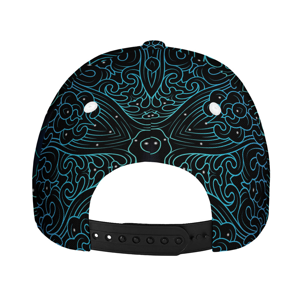Blue Om Mandala Print Baseball Cap