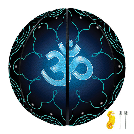Blue Om Mandala Print Basketball