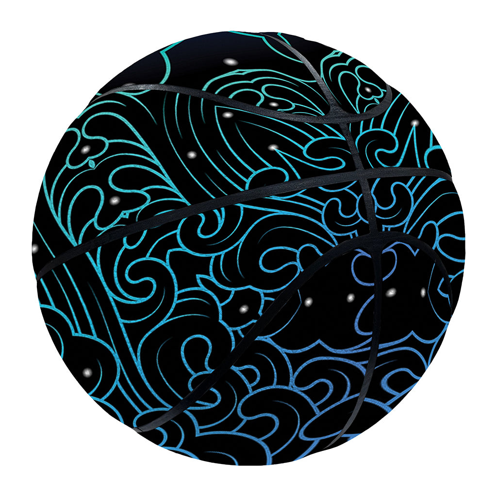 Blue Om Mandala Print Basketball