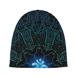 Blue Om Mandala Print Beanie