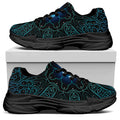 Blue Om Mandala Print Black Chunky Shoes