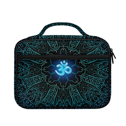 Blue Om Mandala Print Briefcase Bible Bag