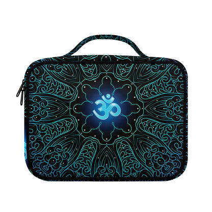 Blue Om Mandala Print Briefcase Bible Bag