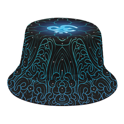Blue Om Mandala Print Bucket Hat