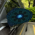Blue Om Mandala Print Car Side Mirror Covers