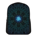 Blue Om Mandala Print Casual Backpack
