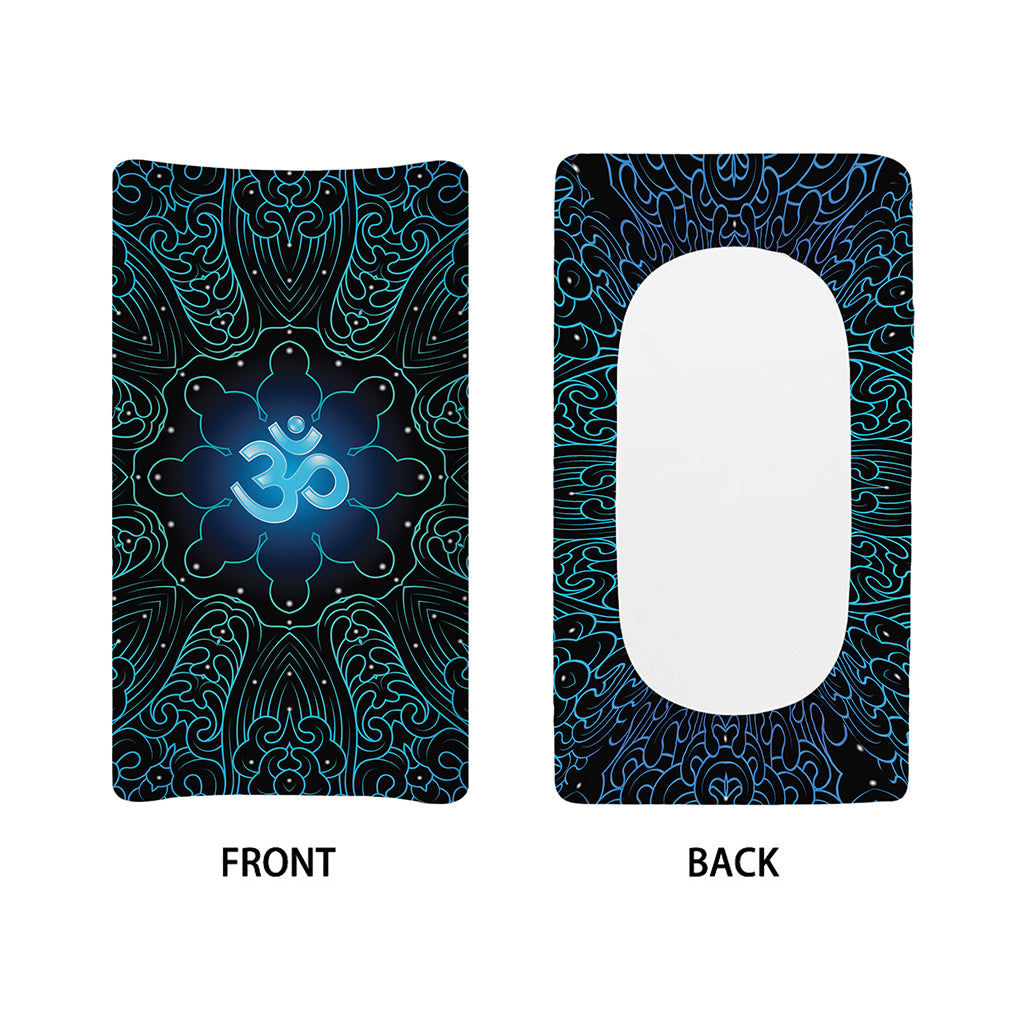 Blue Om Mandala Print Changing Pad Cover