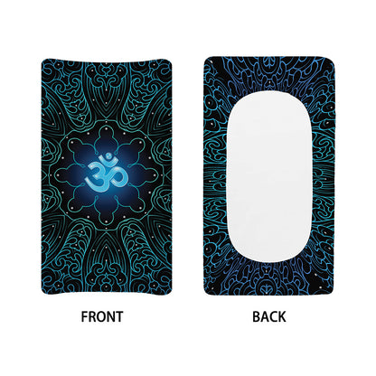 Blue Om Mandala Print Changing Pad Cover