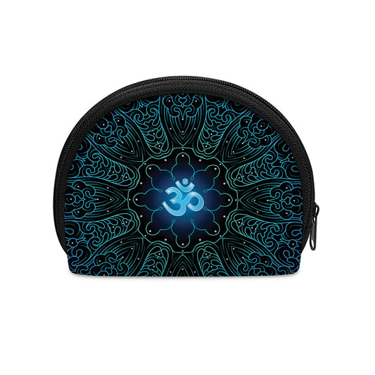 Blue Om Mandala Print Coin Purse