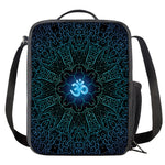 Blue Om Mandala Print Crossbody Lunch Bag