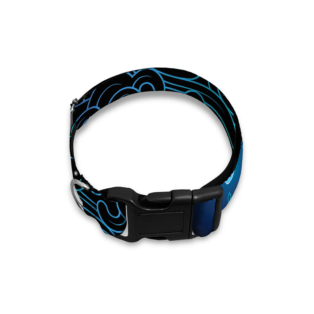 Blue Om Mandala Print Dog Collar