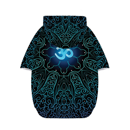 Blue Om Mandala Print Dog Zip Up Hoodie