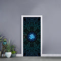 Blue Om Mandala Print Door Sticker