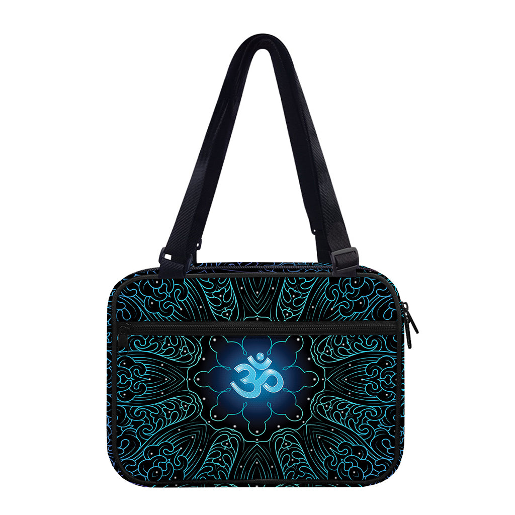 Blue Om Mandala Print Double Strap Bible Bag