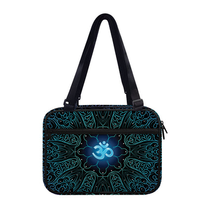 Blue Om Mandala Print Double Strap Bible Bag