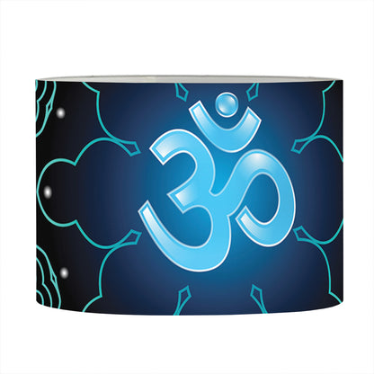 Blue Om Mandala Print Drum Lamp Shade