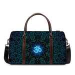 Blue Om Mandala Print Duffle Bag