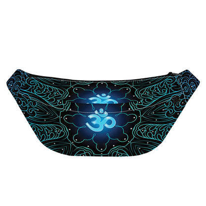 Blue Om Mandala Print Fanny Pack