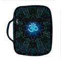 Blue Om Mandala Print Front Pocket Bible Bag