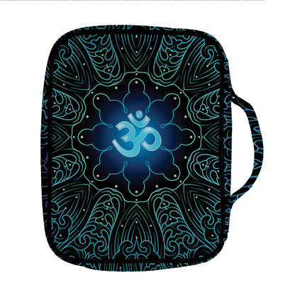 Blue Om Mandala Print Front Pocket Bible Bag