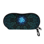 Blue Om Mandala Print Glasses Case