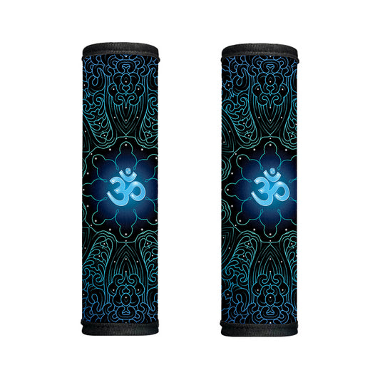 Blue Om Mandala Print Handle Covers