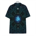 Blue Om Mandala Print Hawaiian Shirt