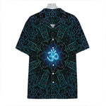 Blue Om Mandala Print Hawaiian Shirt