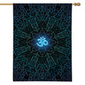 Blue Om Mandala Print House Flag